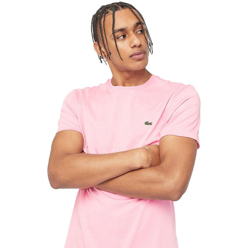 Men's Crew Neck Pima Cotton T-Shirt, Lotus Pink - Krush Clothing