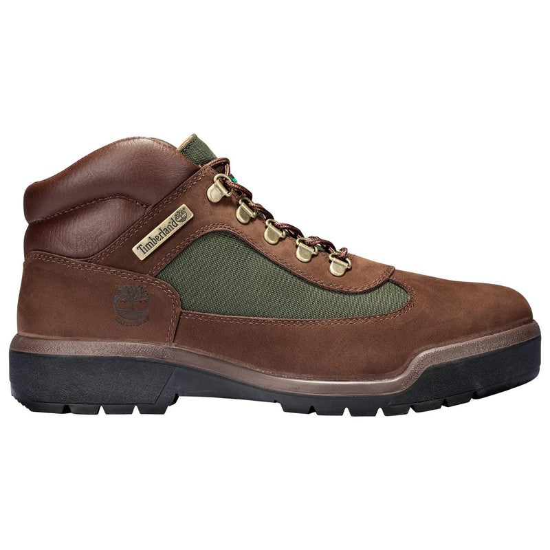 Men's Field Boot Waterproof Leather and Fabric Mid Boot, Dark Brown Nubuck - Krush Clothing