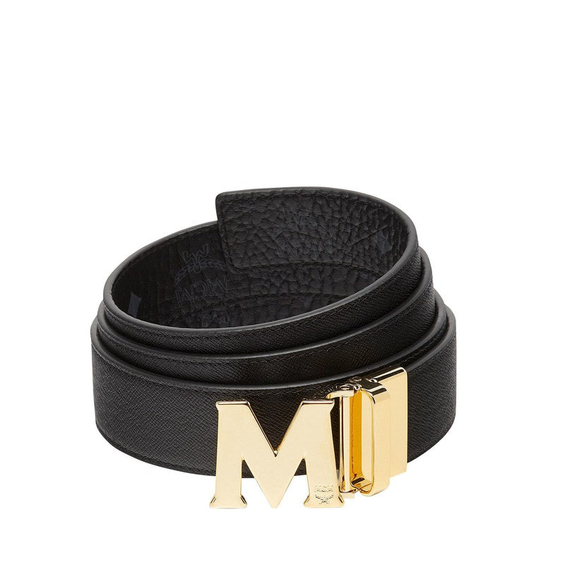 MCM Claus M Reversible Belt 1.75" in Visetos, Black Visetos - Krush Clothing