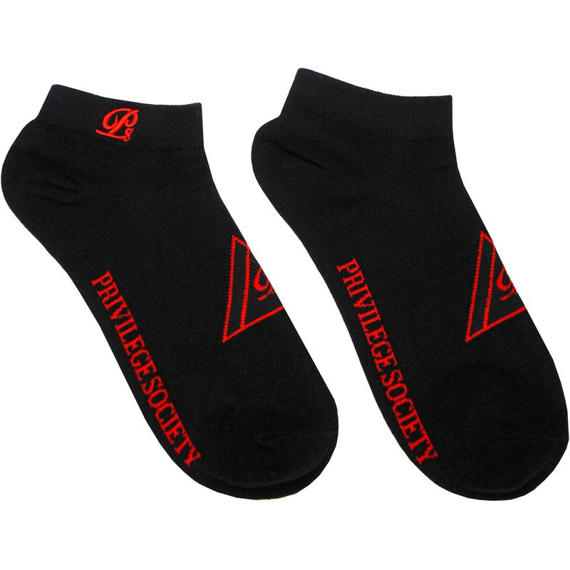 PS Triangle Socks 2 Pack, Black / Red - Krush Clothing