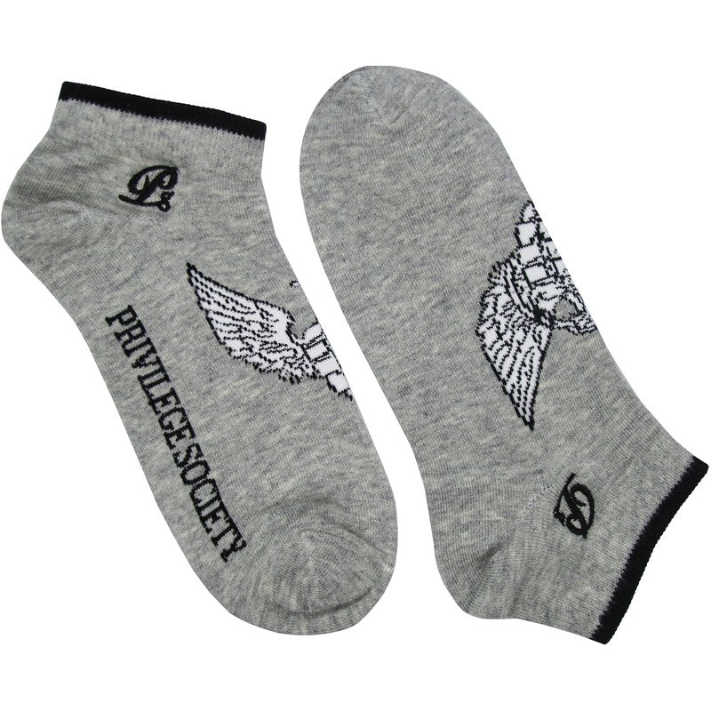 PS Grenade Wings Socks, Grey - Krush Clothing