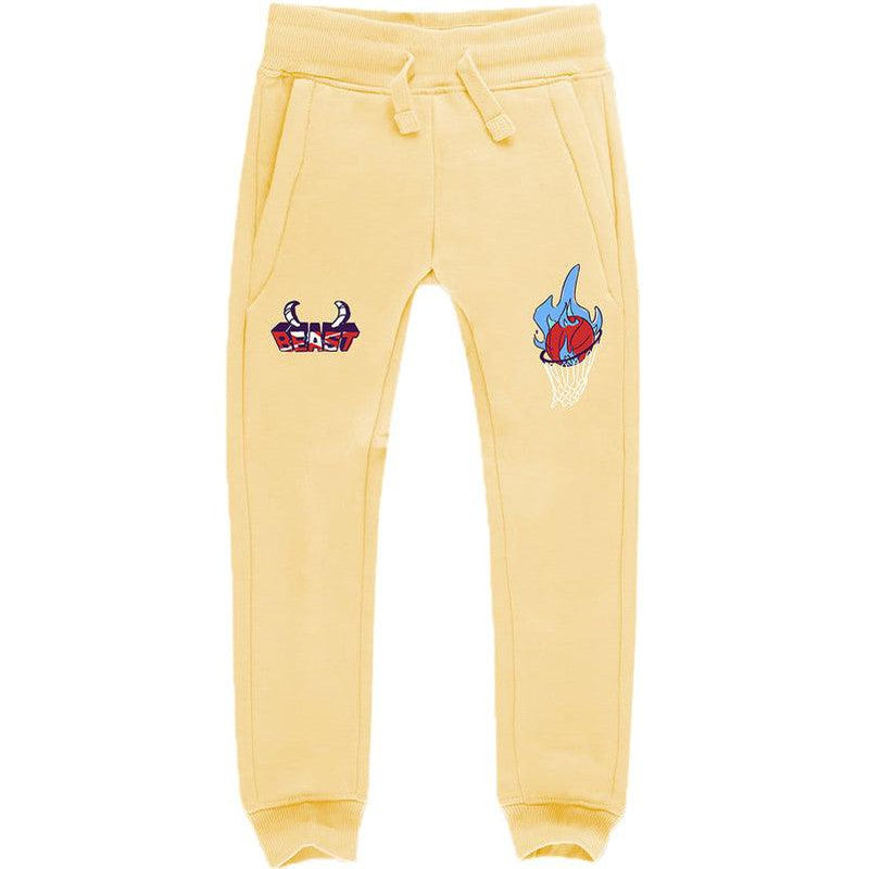 Kid's Beast Jogger Sweatpants, Pale Yellow - Krush Clothing