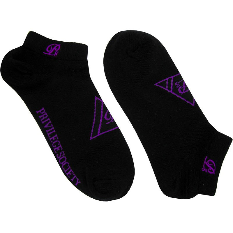 PS Triangle Socks 2 Pack, Black / Purple - Krush Clothing