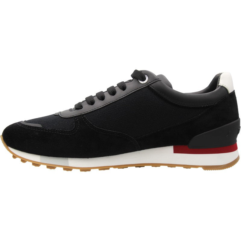 Men's GISMO Plain Calf Leather Sneaker, Black/White - Krush Clothing