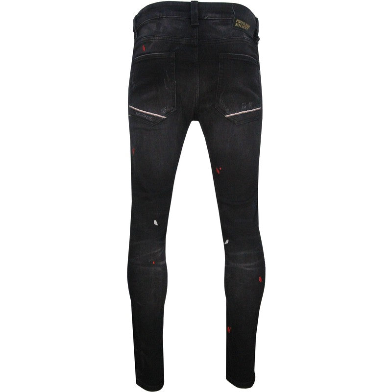 Privilege Society Black Drip Denim Jeans - Krush Clothing