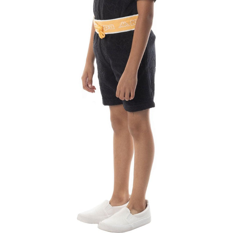 Kid's Logo Tape Eko Shorts, Black/Orange/White - Krush Clothing