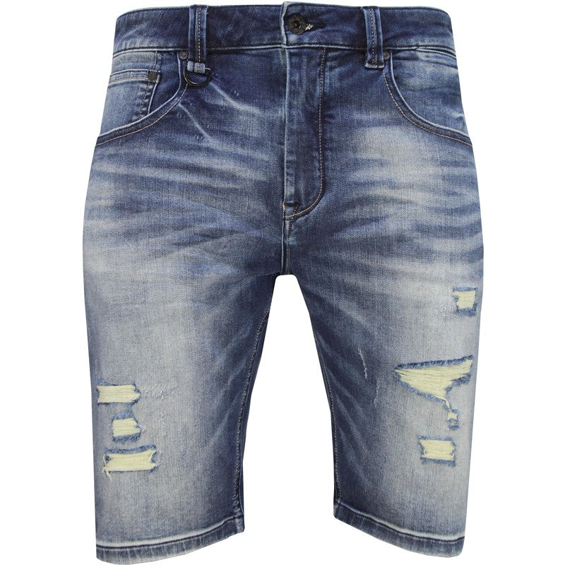 Men's Silver 925 Denim Shorts PS2020S-82 - Krush Clothing